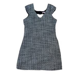 Harper Sleeveless Tweed Black & White Dress, M